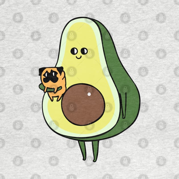 Avocado with Pug by huebucket